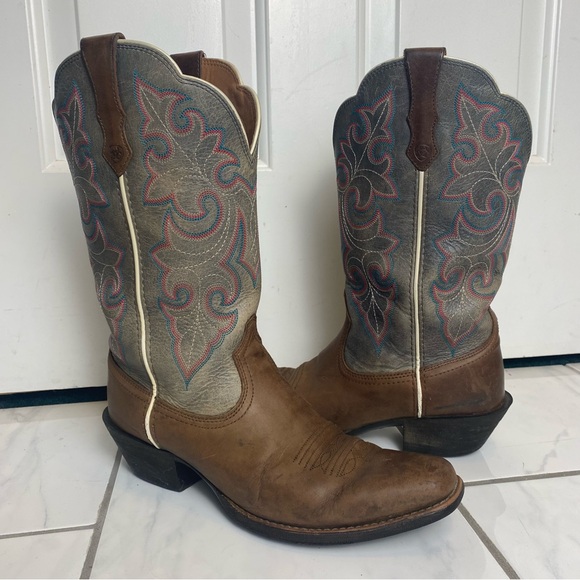 Ariat Women’s round up square toe western boots coastal cowgirl embroidered 8.5 - Picture 7 of 13